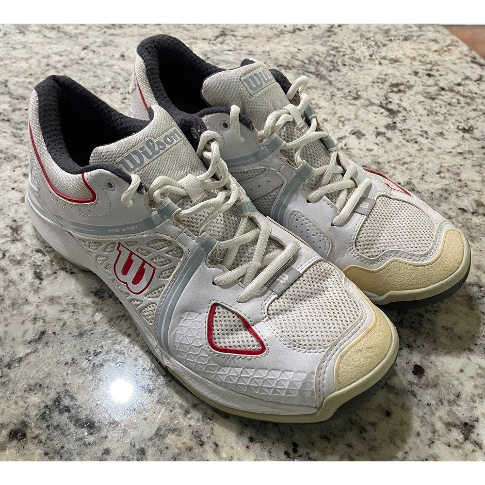 Wilson Rush Pro Mens Tennis Shoes White‎ Red Grey WRS319980 Size 10.5